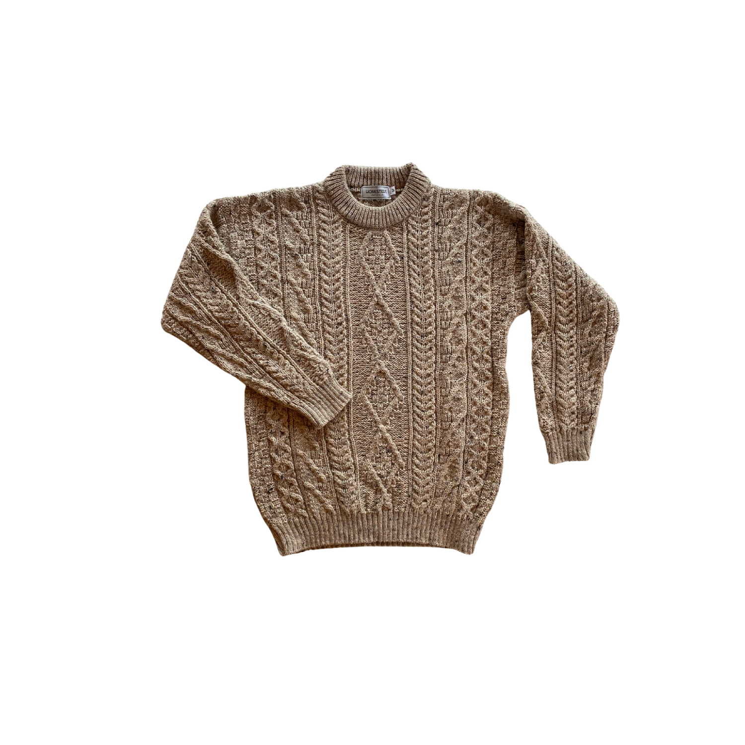 Homestedt British Wool Cable Knit Sweater - Oatmeal